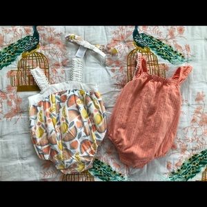2 Bubble Rompers with bow